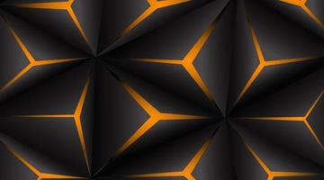 Black polygon orange light futuristic technology design Vector illustration abstract background