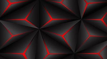 Black polygon red light futuristic technology design Vector illustration abstract background