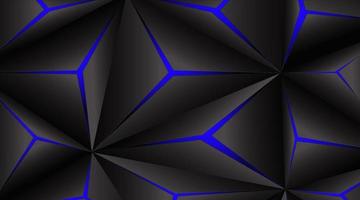 Black polygon blue light futuristic technology design Vector illustration abstract background