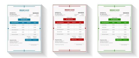 plantilla de vector de factura comercial simple