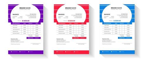 Marketing business vertical invoice template vector