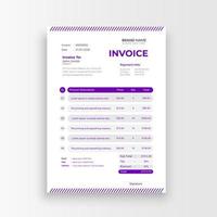 Professional invoice template for your business vector