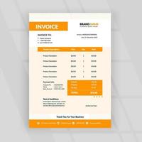 Yellow color business invoice design vector