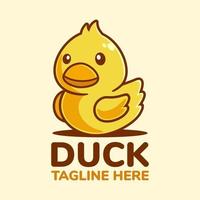 Cute Cartoon Duck Logo Design vector