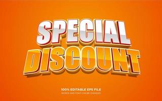 Special Discount 3d editable text style effect vector