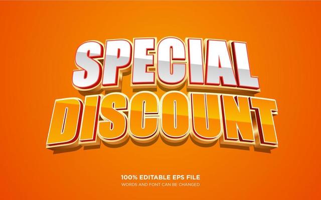 Special Discount 3d editable text style effect