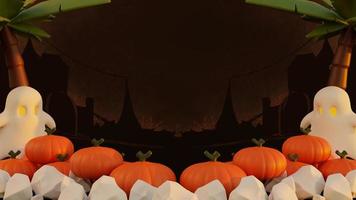 Happy halloween 3d background with pumpkin photo