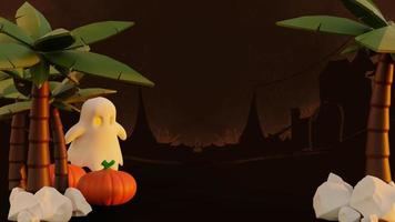 Happy halloween 3d background with pumpkin photo