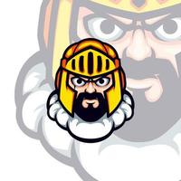 Golden Helmet Guardian Head Vector Mascot