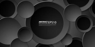 Abstract dark Background with 3d circle  papercut layer.Cool design.Eps10 vector