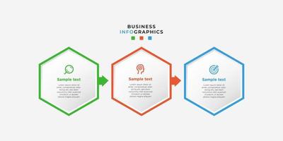 Infografía moderna de 3 pasos, opciones o niveles con etiqueta. gráfico de información de línea de tiempo. presentación de negocios, folleto de información, banner, plantilla de diseño de flujo de trabajo. ilustración vectorial eps10 vector