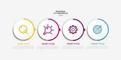 Modern business Infographic with title design template Vector with icons and 4 options or steps. Can be used for process diagram, presentations, workflow layout, banner, flow chart, info graph. Eps10