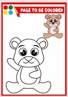 libro para colorear para niños. vector de oso lindo
