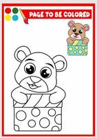coloring book for kids.  cute bear vector