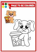 coloring book for kids. cute dog vector