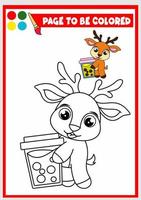 libro para colorear para niños. lindo ciervo vector