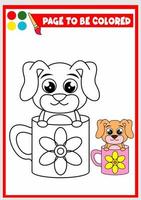 coloring book for kids. cute dog vector