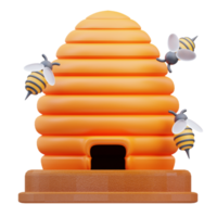 3d rendering of mountain beehive icon illustration png