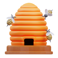 3d-rendering der bergbienenstock-symbolillustration png