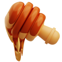 3d rendering of honey dipper icon illustration with melted honey png