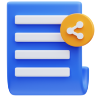3d document sharing icon illustration rendering png