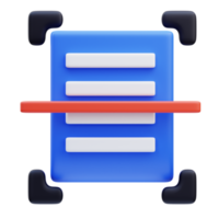 3d rendering of scan document icon illustration png