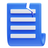 3d rendering of corrupt document icon illustration png