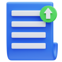 3d rendering of document upload icon illustration png