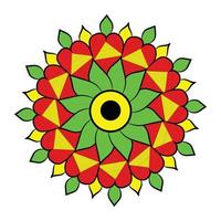 vector dibujado a mano doodle mandala. mandala étnica con coloridos adornos tribales. aislado. colores brillantes.