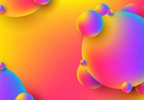 3D circles shapes vibrant colors overlapping layered on colorful background vector