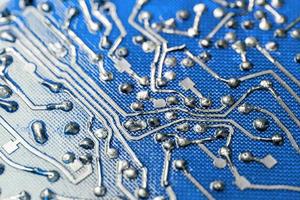old flat bare fiberglass pcb without components with selective f photo