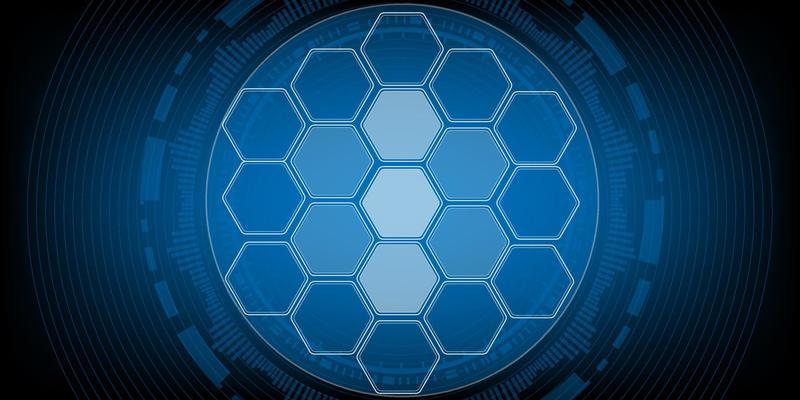 Hexagon security Electronic for safety with  hologram vector concept for future technology element background business screen