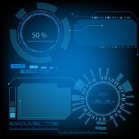 concepto de vector de holograma circular ai hud para pantalla de negocio de fondo de elemento de tecnología futura