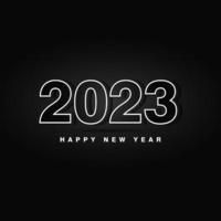 Black and white happy new year 2023 vector