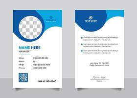 Employee staff official id card design template vector