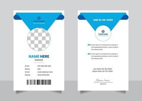 Employee staff official id card design template vector