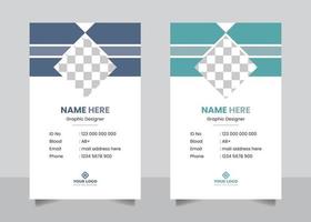 Employee staff official id card design template vector