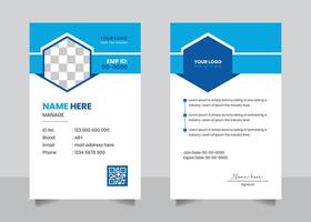 Employee staff official id card design template vector