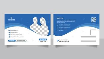 Medical business postcard template design vector