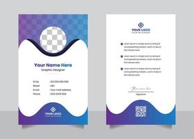 Employee staff official id card design template vector