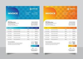 Creative business bill form invoice quote pricelist letterhead template design vector