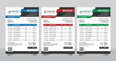 Creative business bill form invoice quote pricelist letterhead template design vector