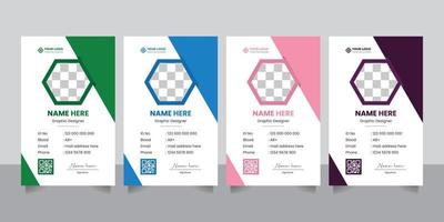 Employee staff official id card design template vector