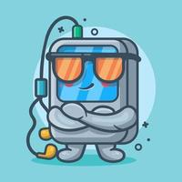 cute portable music player character mascot with cool expression isolated cartoon in flat style design vector