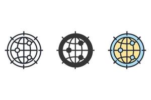 Global network icons  symbol vector elements for infographic web