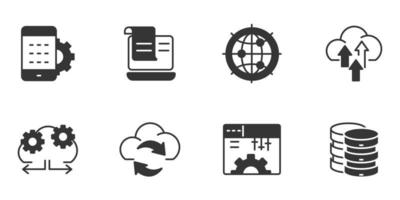 conjunto de iconos de tecnología de red. elementos de vector de símbolo de paquete de tecnología de red para web de infografía