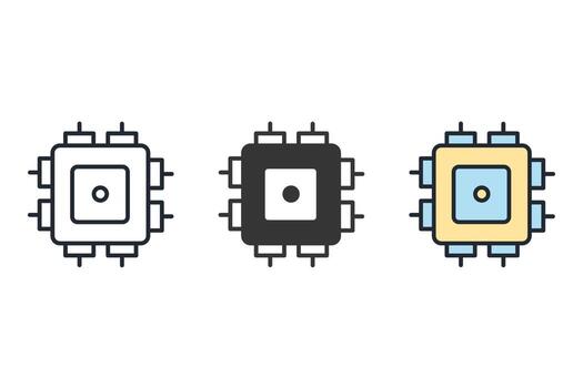 iconos de procesador símbolo elementos vectoriales para web infográfico vector