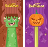 Happy Halloween Party Flyer Design Concept. Halloween Greeting Card Illustration Vector