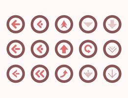 Navigational Arrow Symbol Circle Icon Collection vector