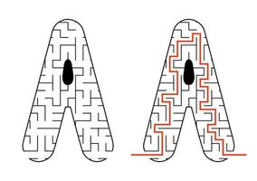 laberinto abstracto. juego para niños. rompecabezas para niños. enigma del laberinto. encuentra el camino correcto. hoja de trabajo de educación. con respuesta. vector